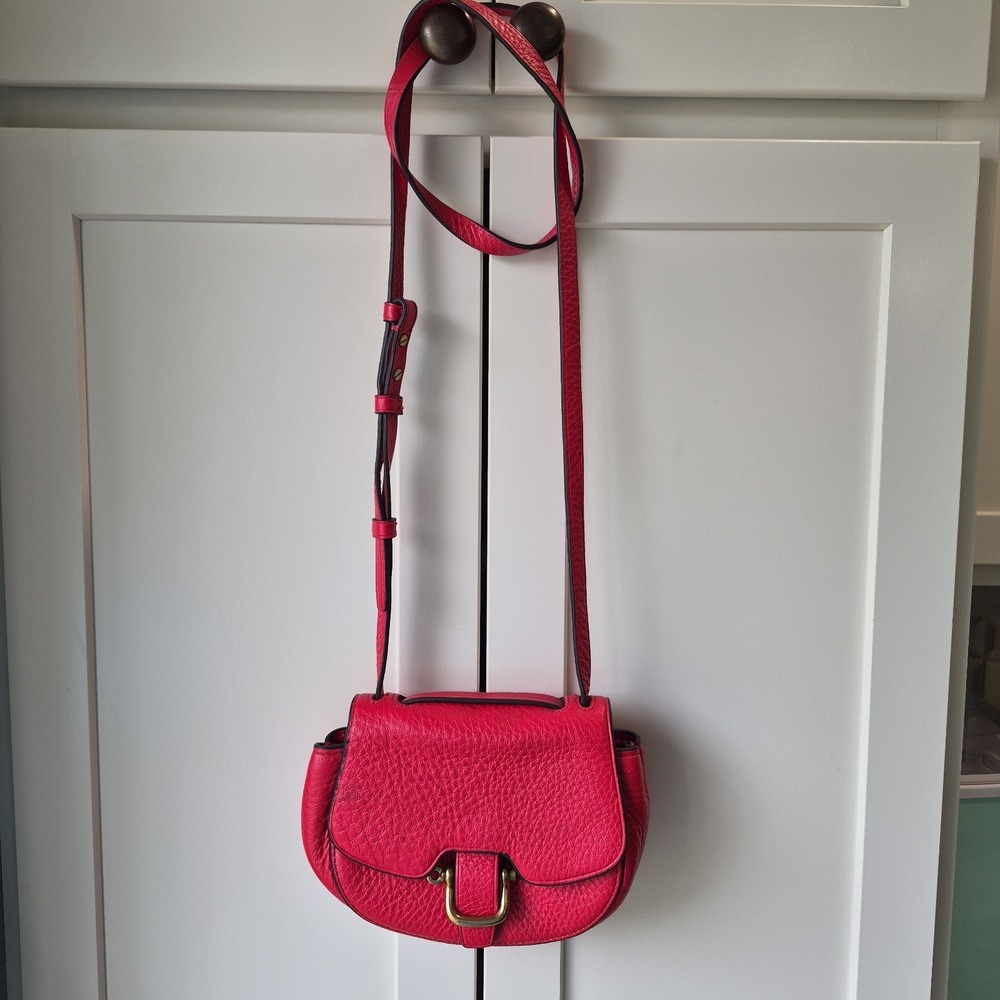 J. Crew Mini Rider Bag Red Leather